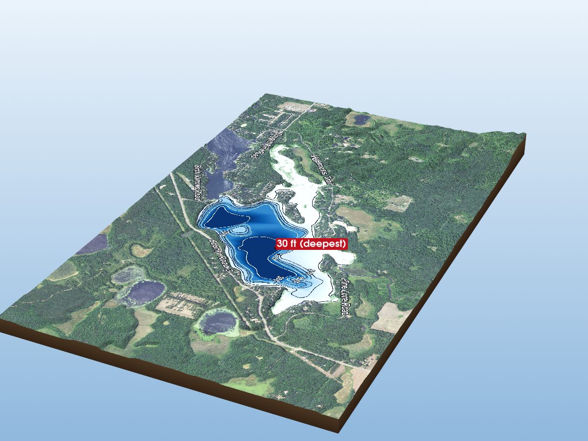 Depth map of Little Pine Lake