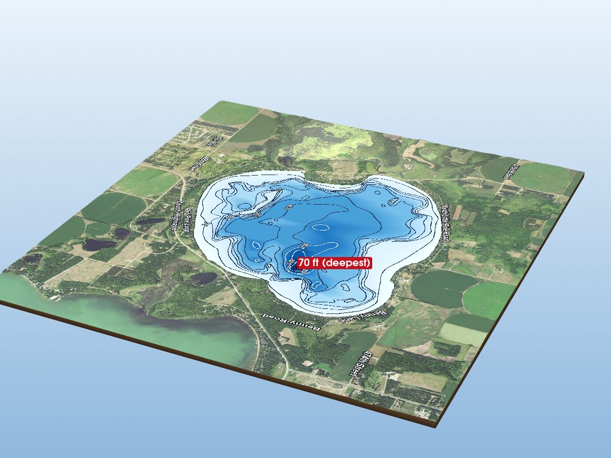 Depth map of Little Pine Lake