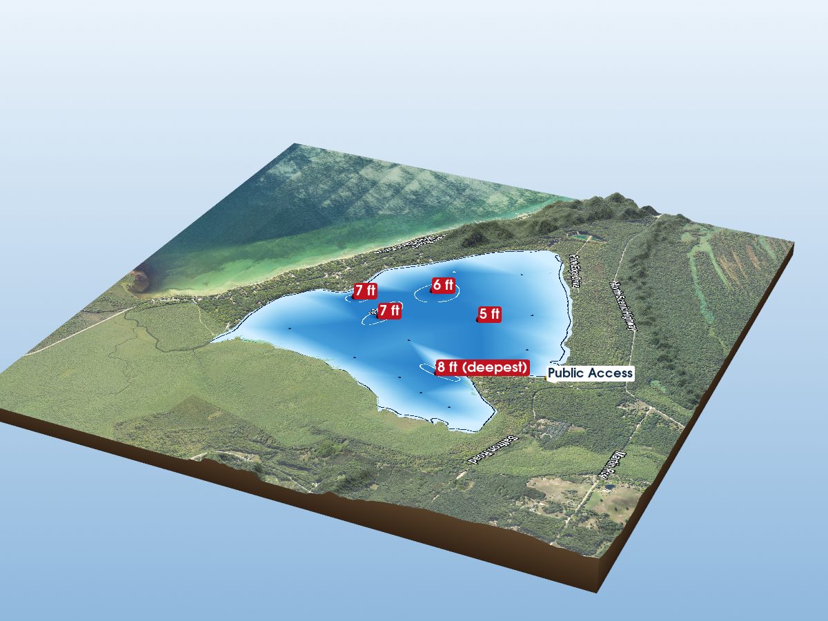 Depth map of Little Platte Lake