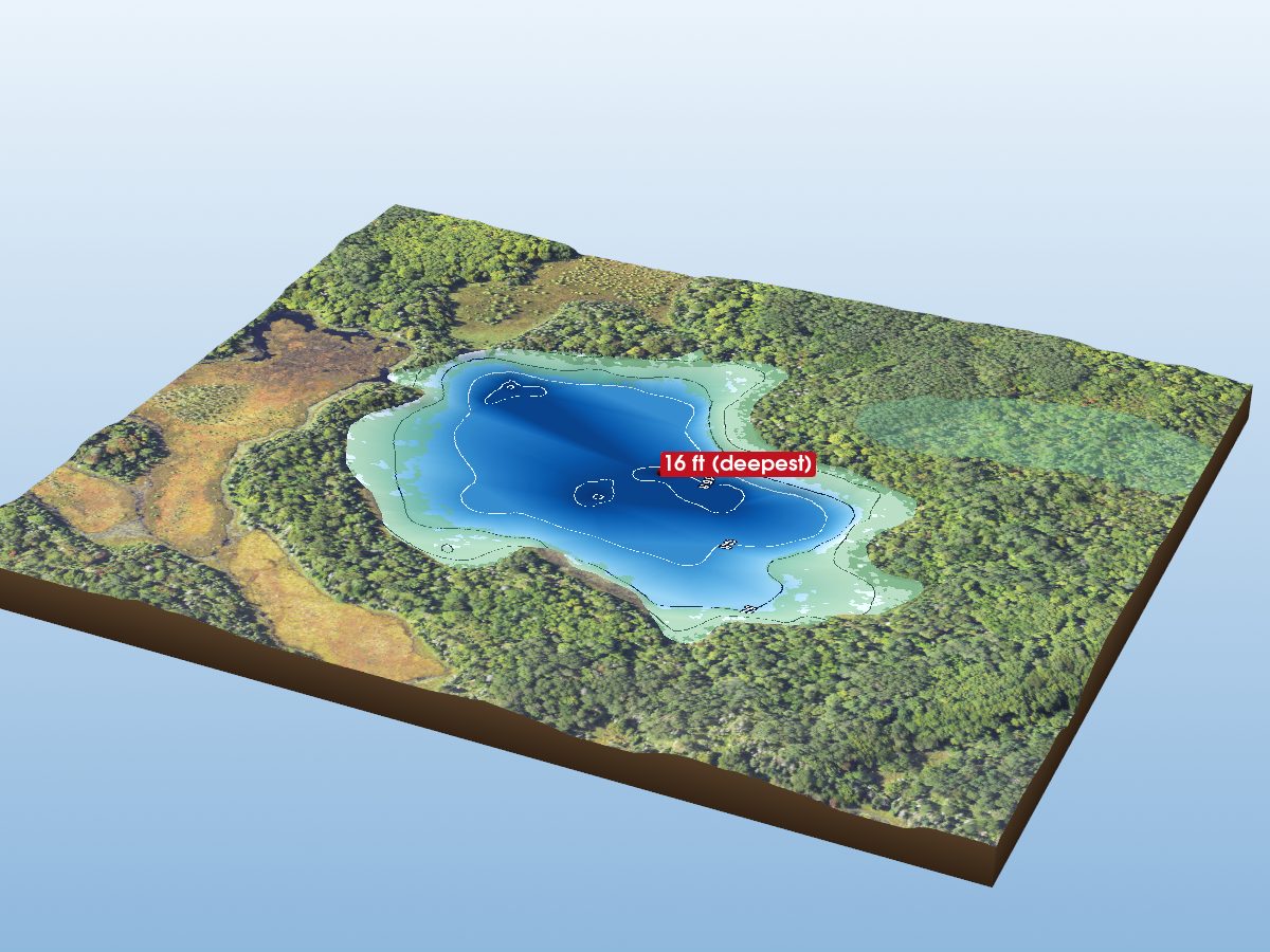 Depth map of Little Pomeroy Lake