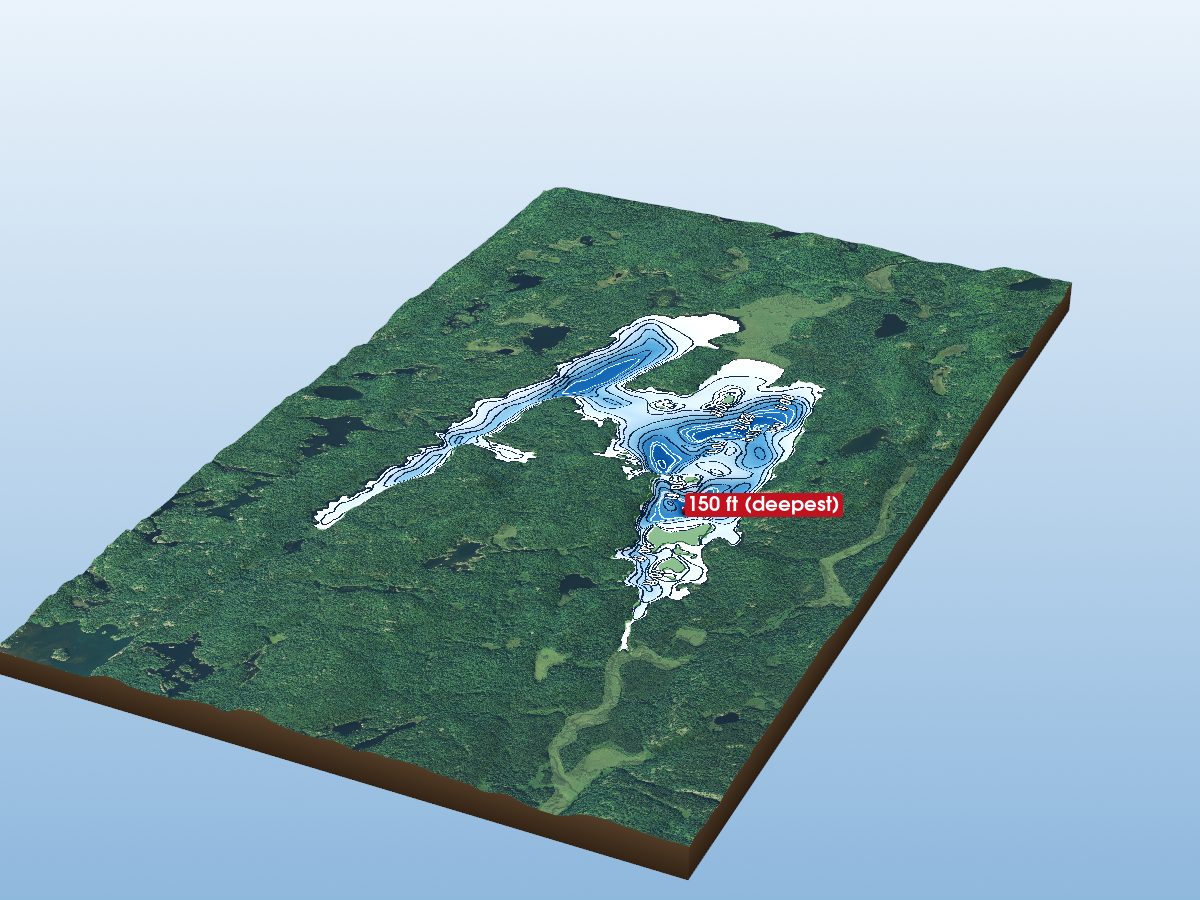 Depth map of Little Quirke Lake