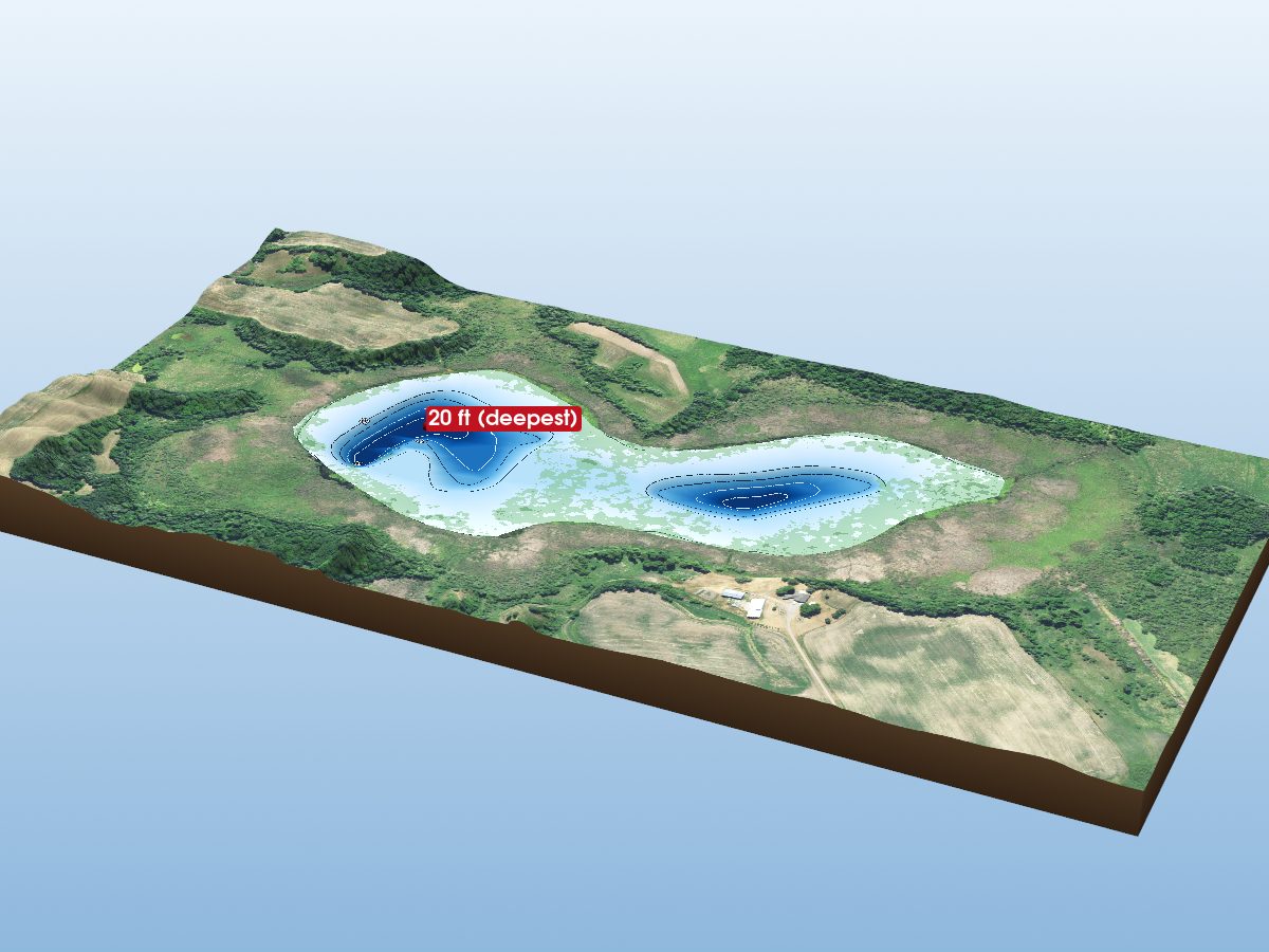 Depth map of Little Rice Lake