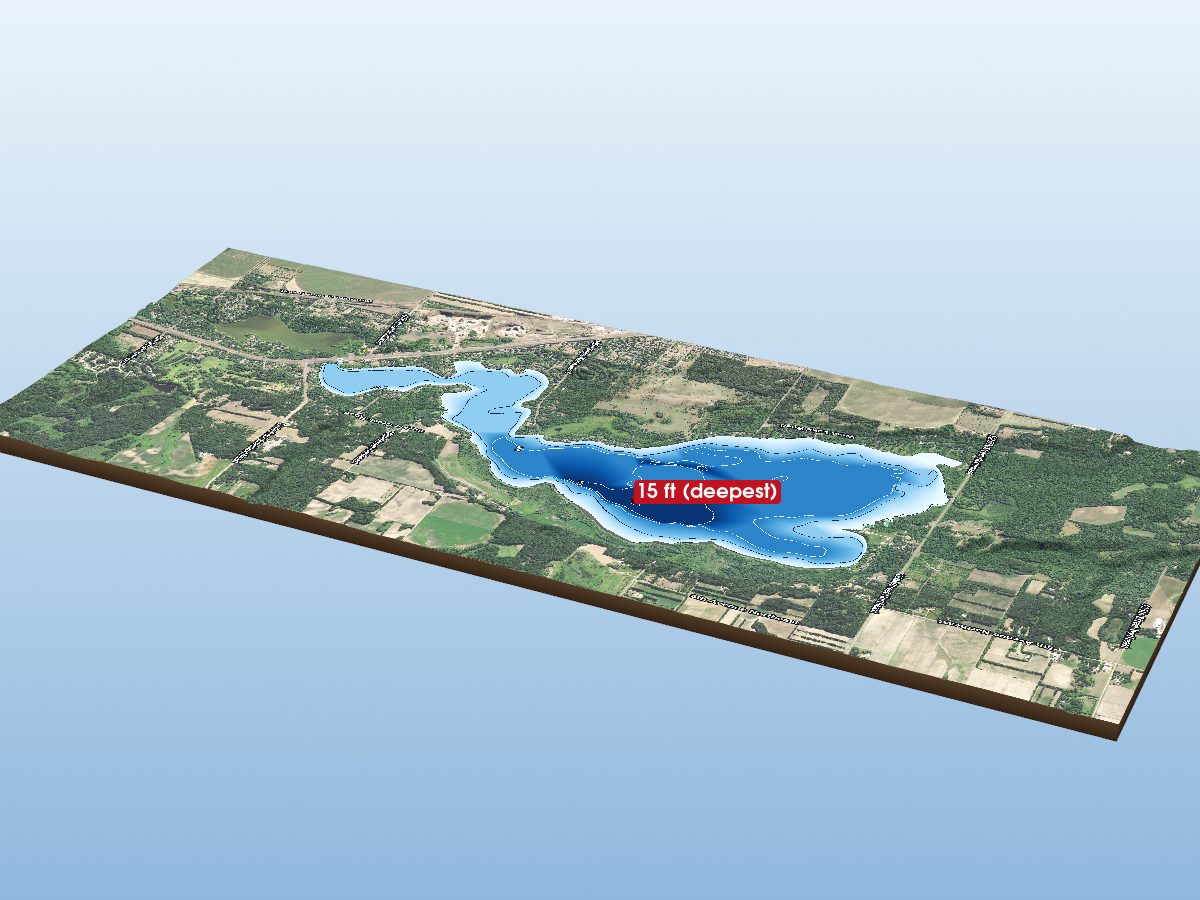 Depth map of Little Rock Lake