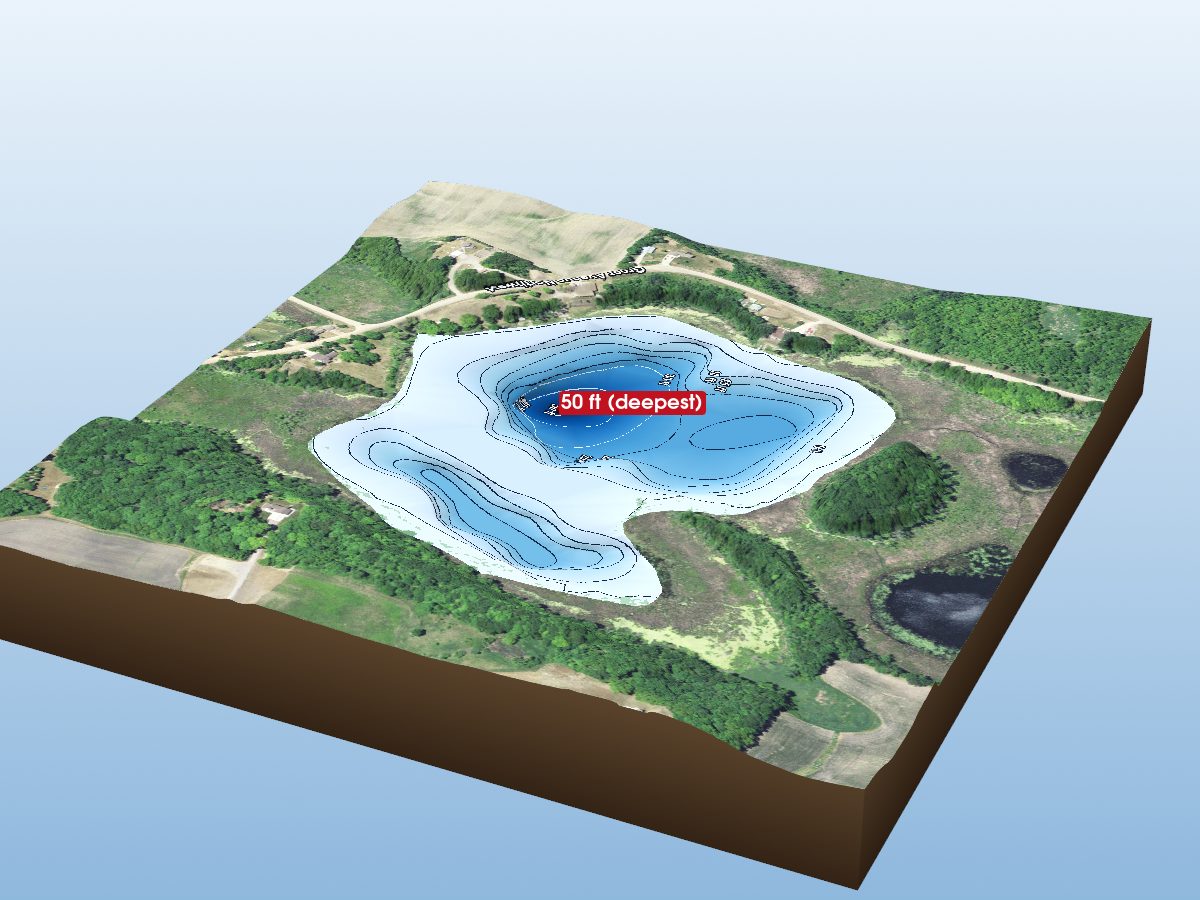 Depth map of Little Rock Lake