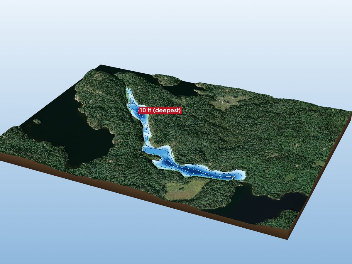 Depth map of Little Roland Lake