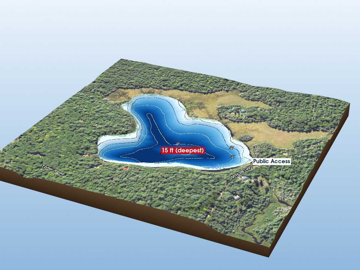 Depth map of Little Round Lake