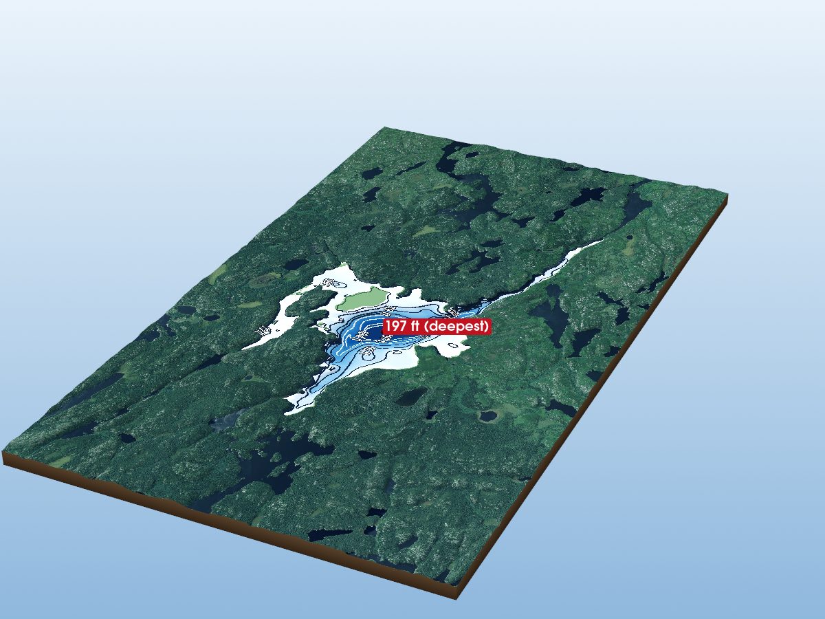 Depth map of Little Round Lake
