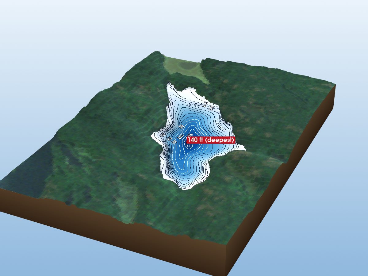 Depth map of Little Salmon Lake