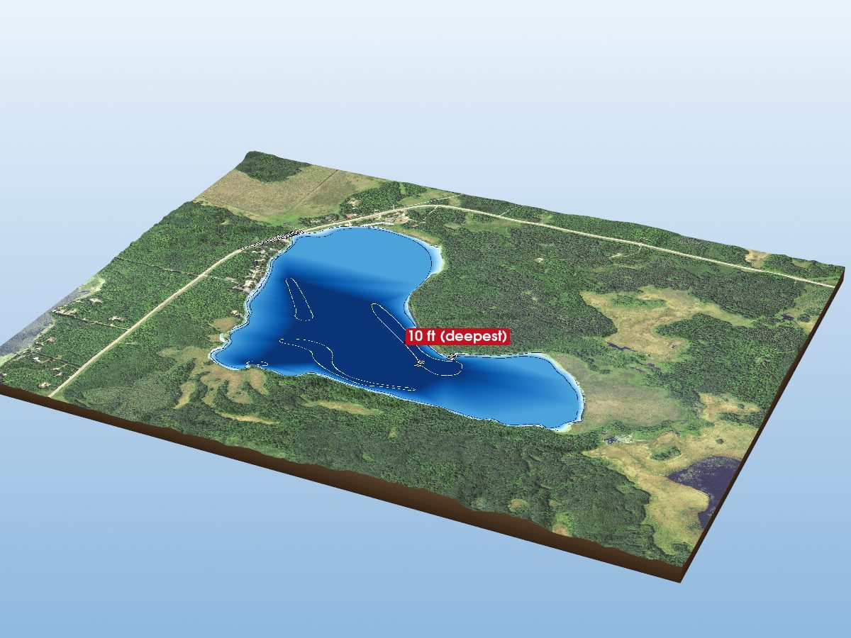 Depth map of Little Sand Lake