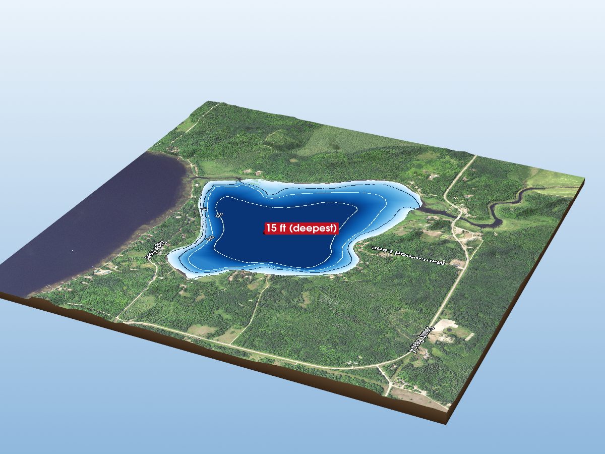 Depth map of Little Sand Lake