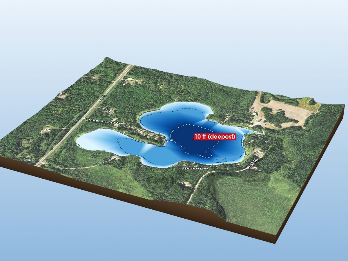Depth map of Little Sand Lake