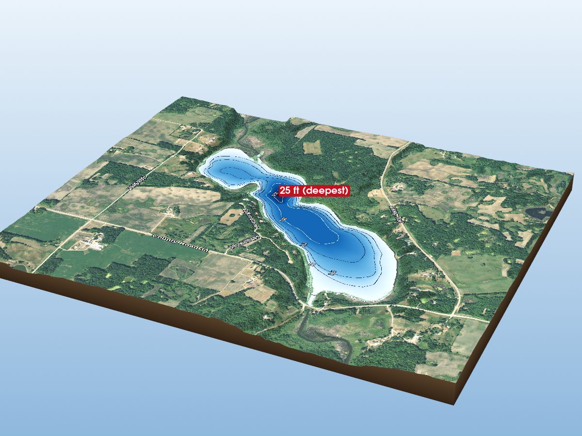 Depth map of Little Sauk Lake