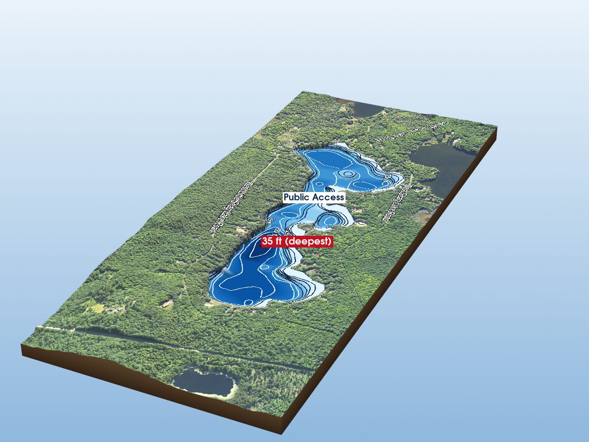 Depth map of Little Shag Lake