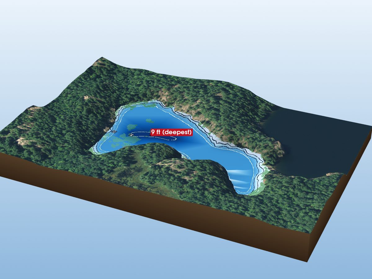 Depth map of Little Sheguiandah Lake