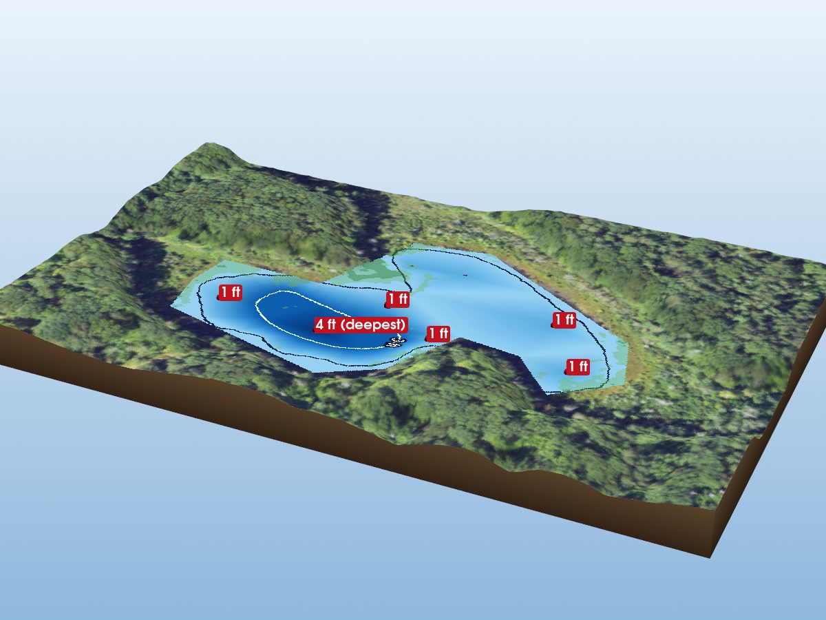 Depth map of Little Shupac Lake