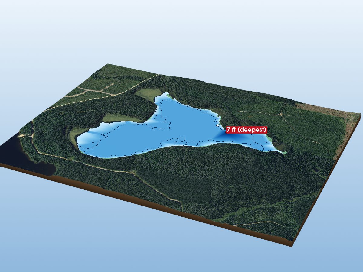 Depth map of Little Southbear Lake