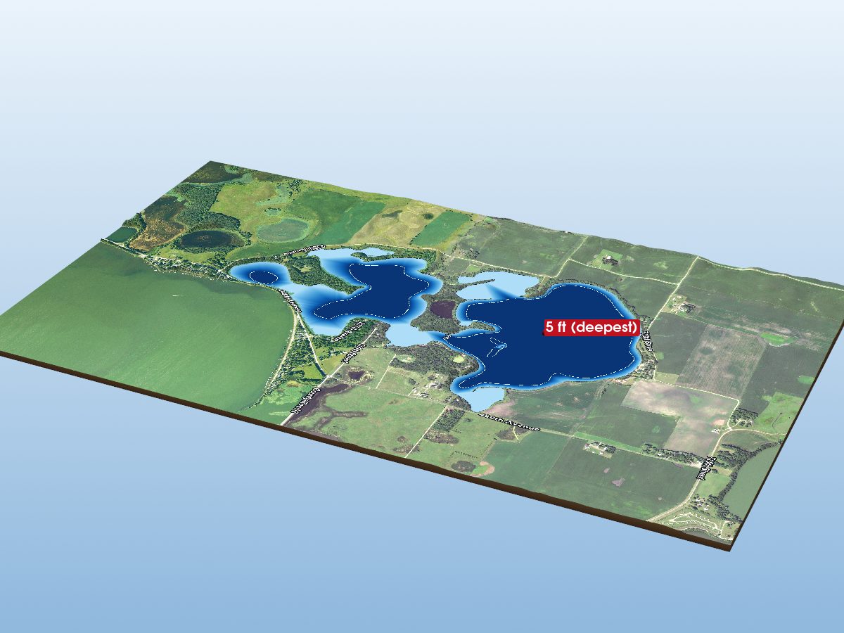 Depth map of Little Spirit Lake