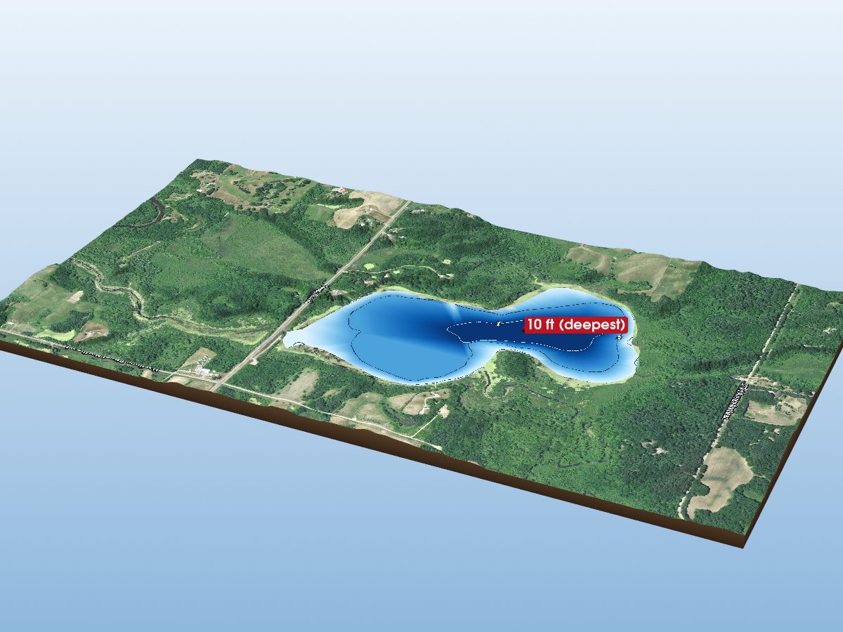 Depth map of Little Stanchfield Lake