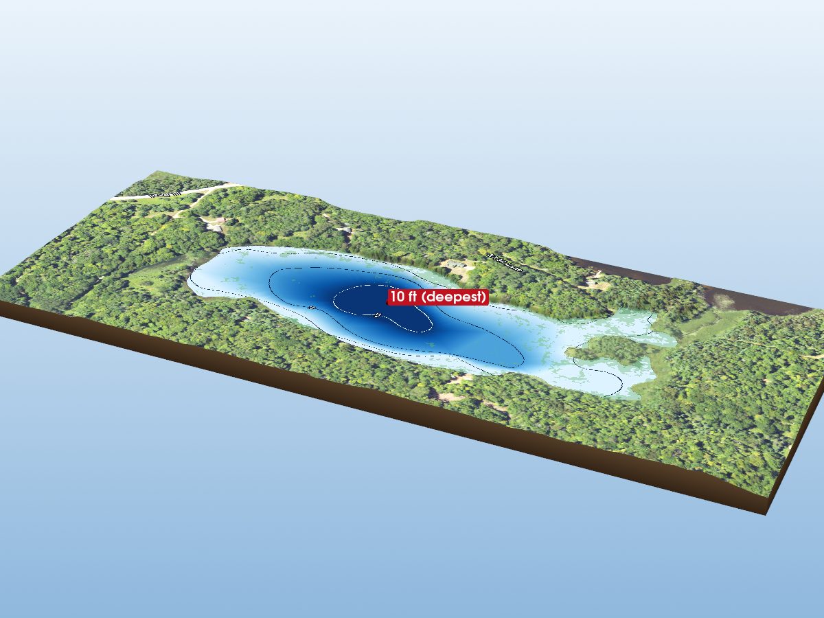 Depth map of Little Stevens Lake