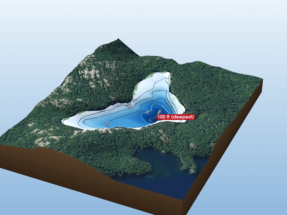Depth map of Little Superior Lake
