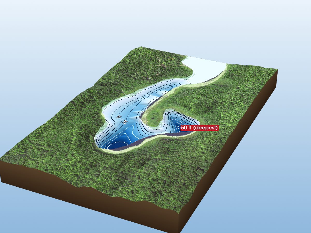 Depth map of Little Thunder Lake (East Bay)