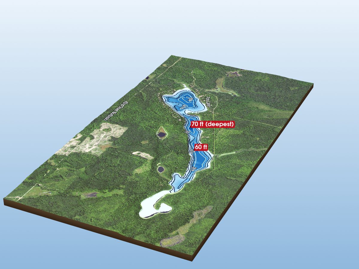 Depth map of Little Thunder Lake (West Bay)