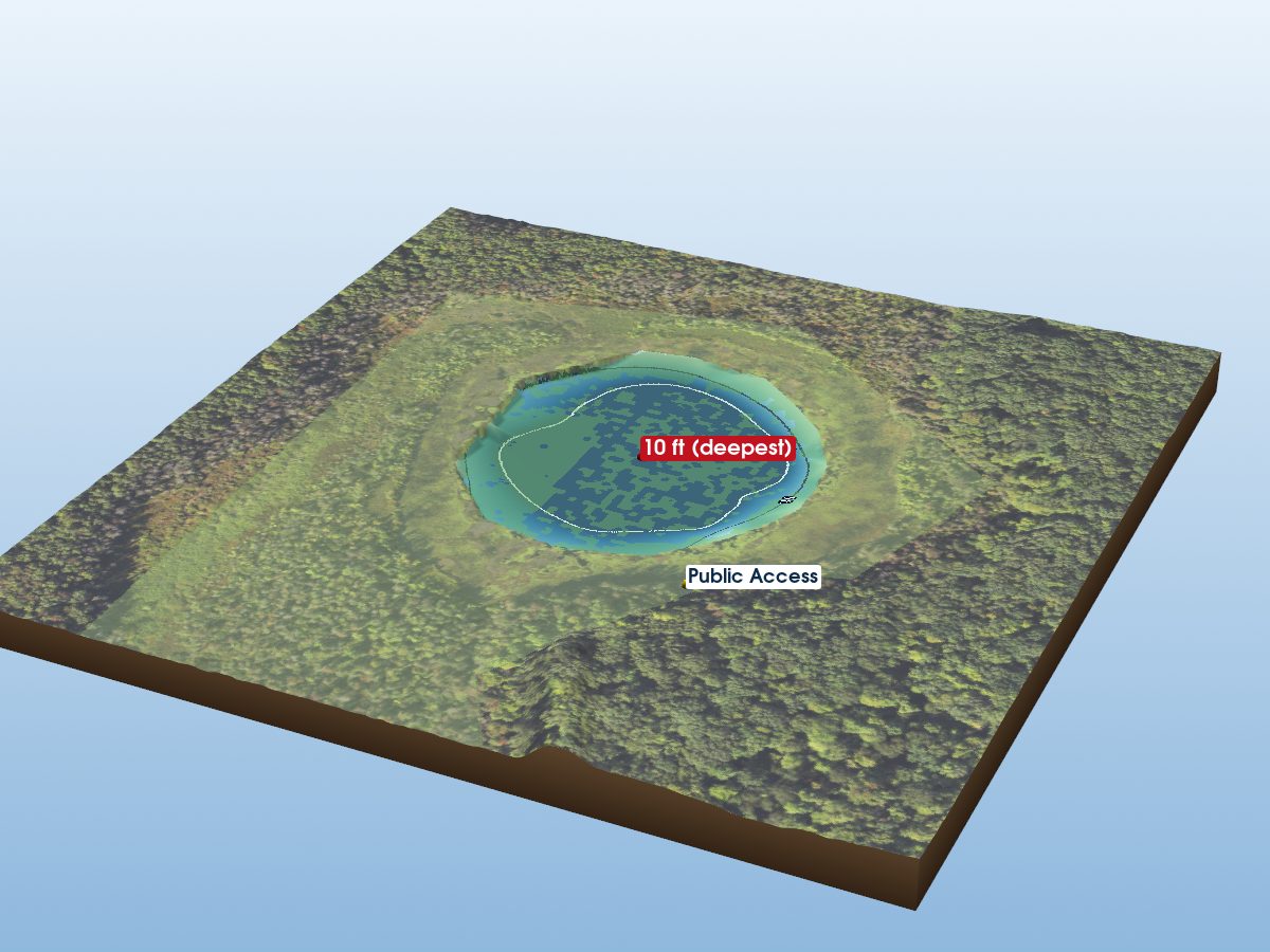 Depth map of Little Tom Lake