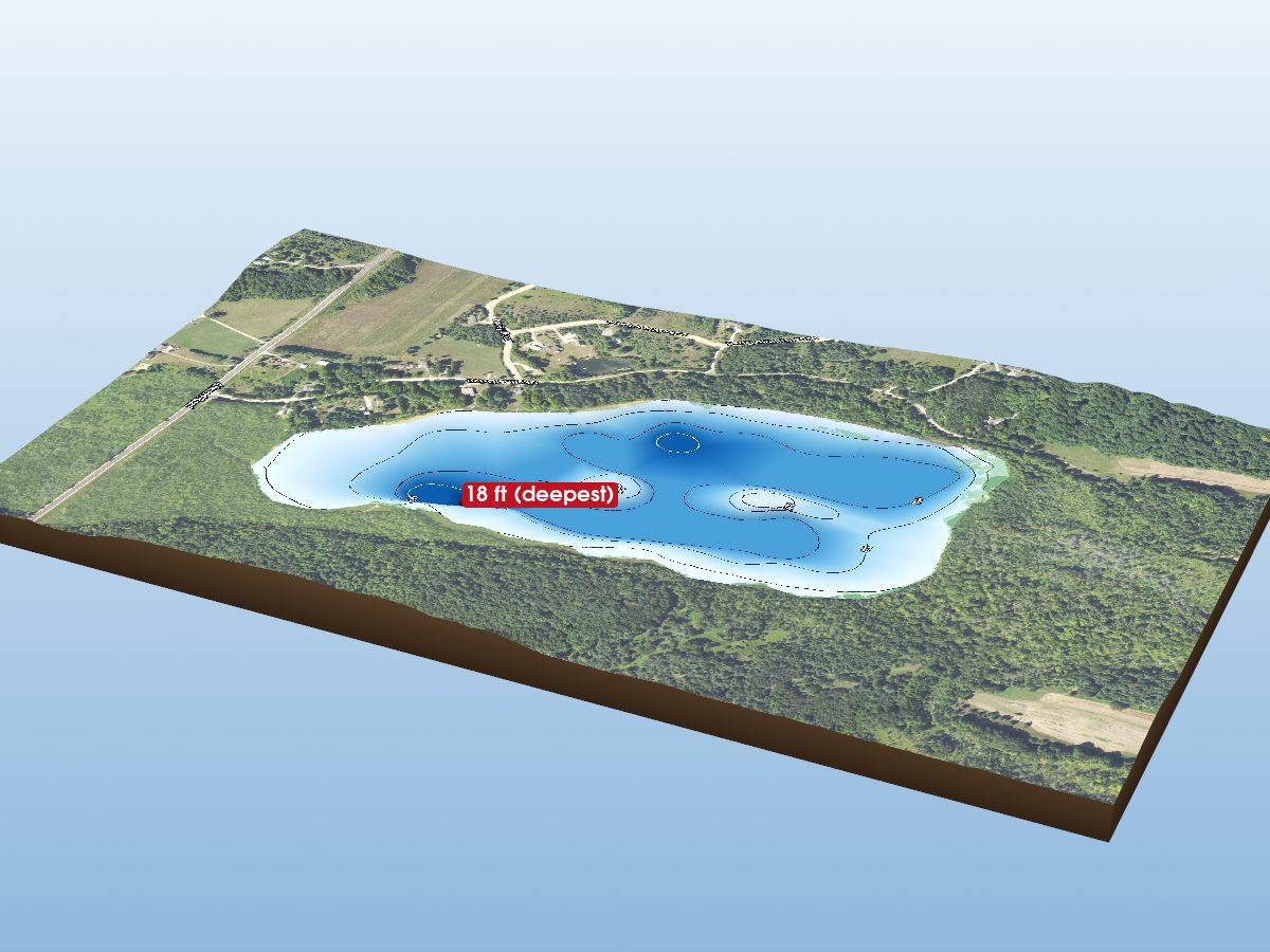 Depth map of Little Torch Lake