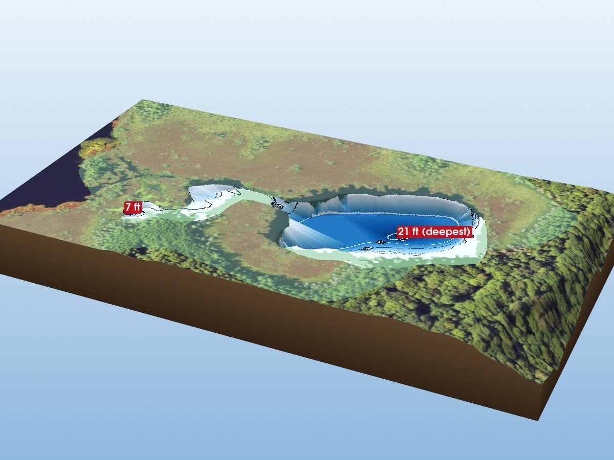 Depth map of Little Trail Lake