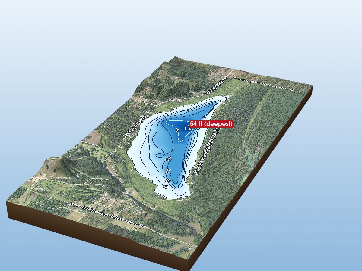 Depth map of Little Traverse Lake
