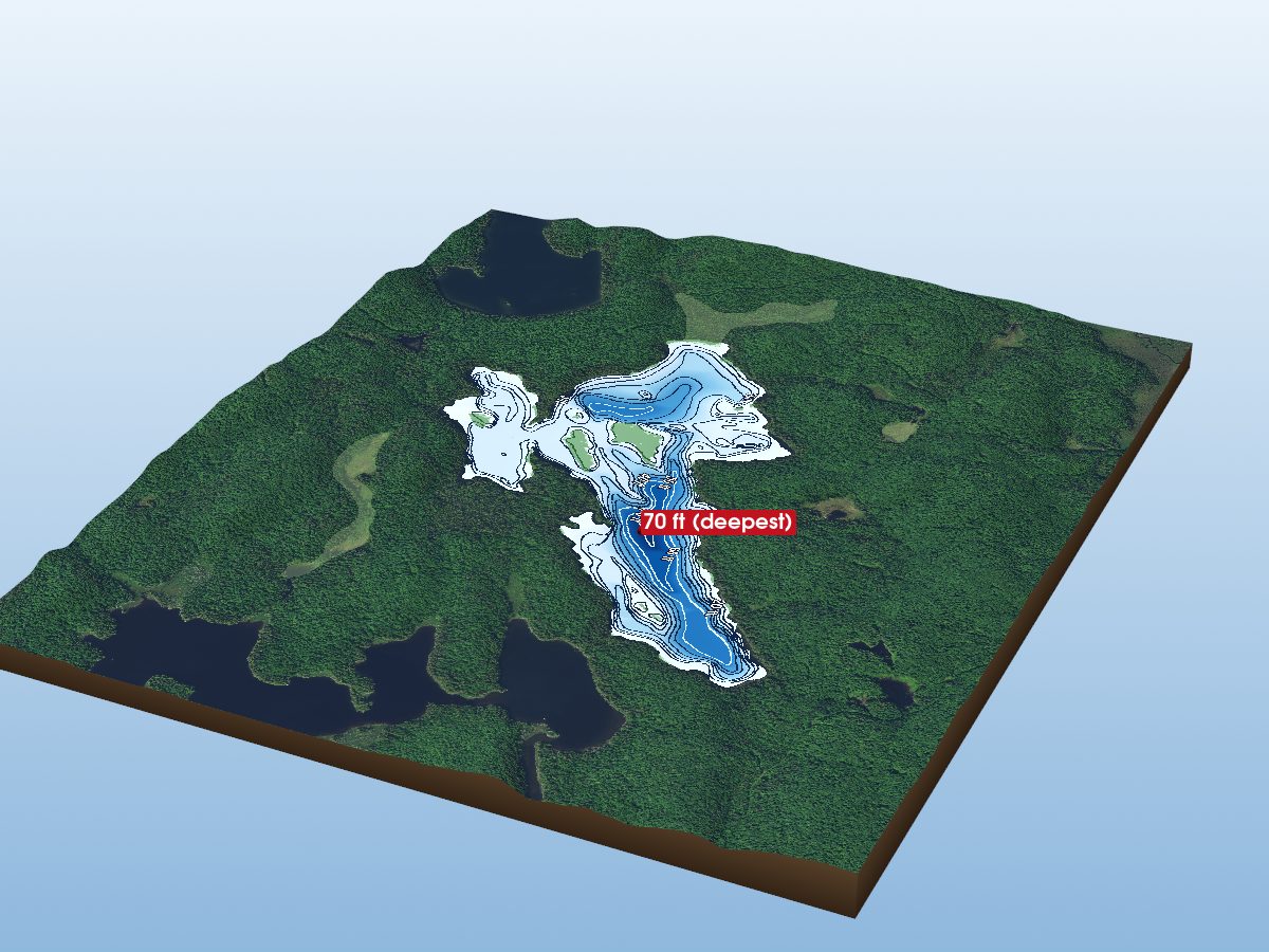 Depth map of Little Trout Lake