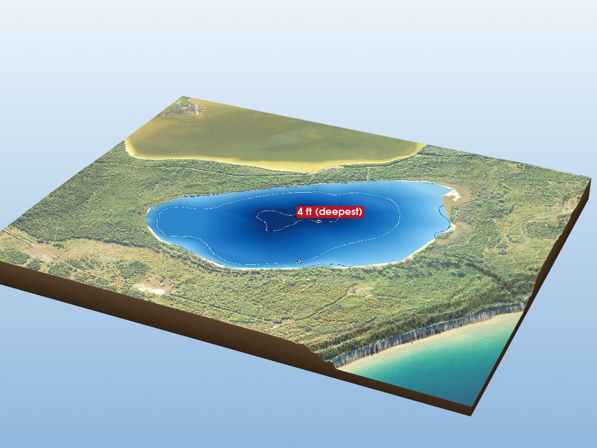 Depth map of Little Trout Lake