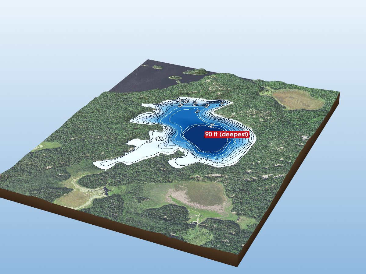 Depth map of Little Trout Lake