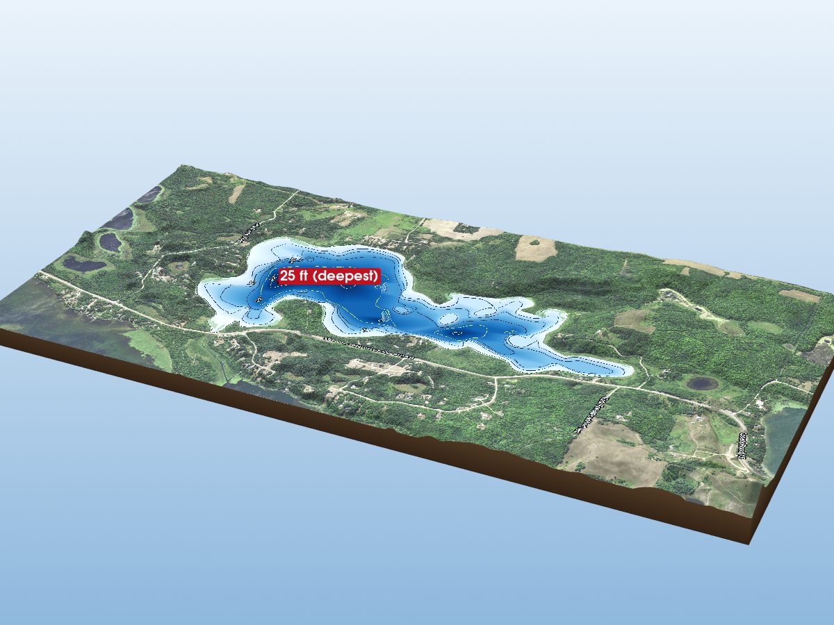 Depth map of Little Turtle Lake