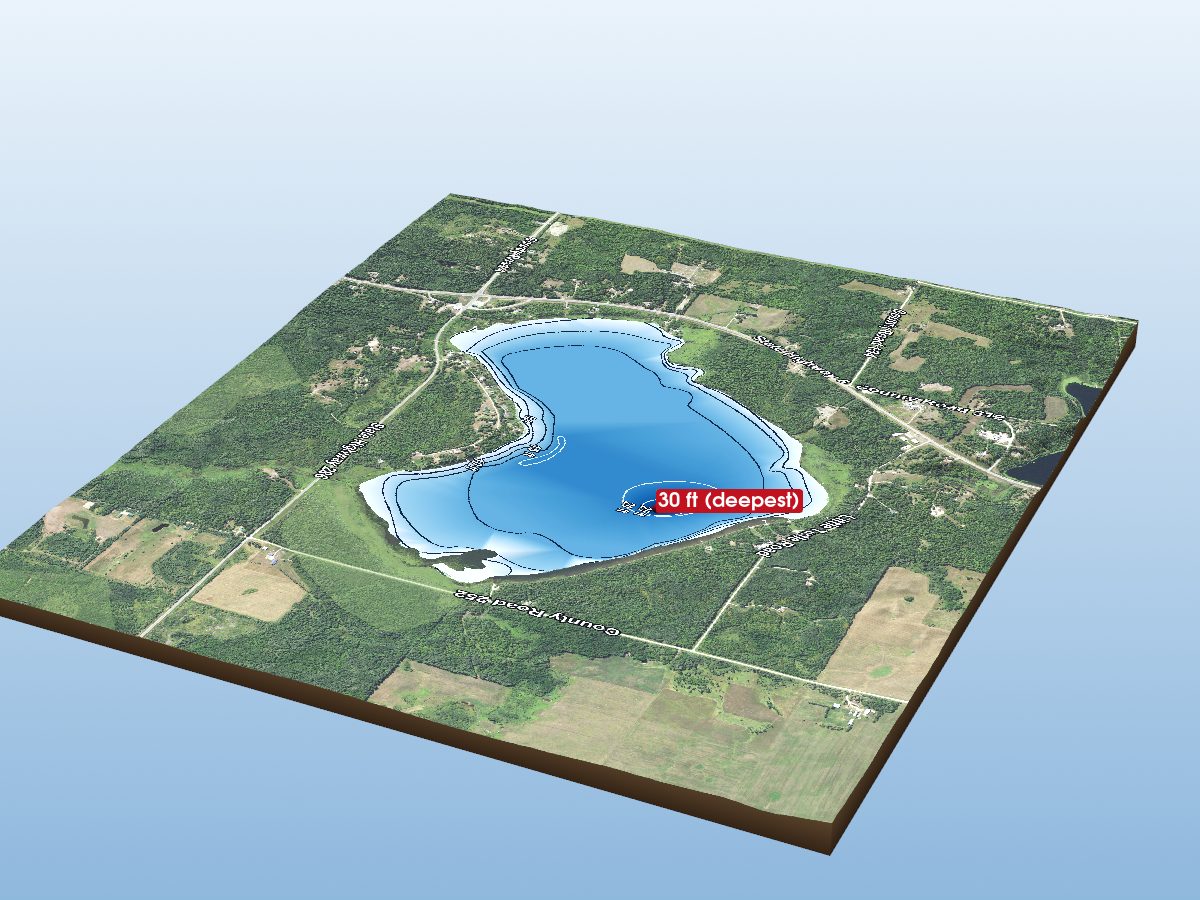 Depth map of Little Turtle Lake