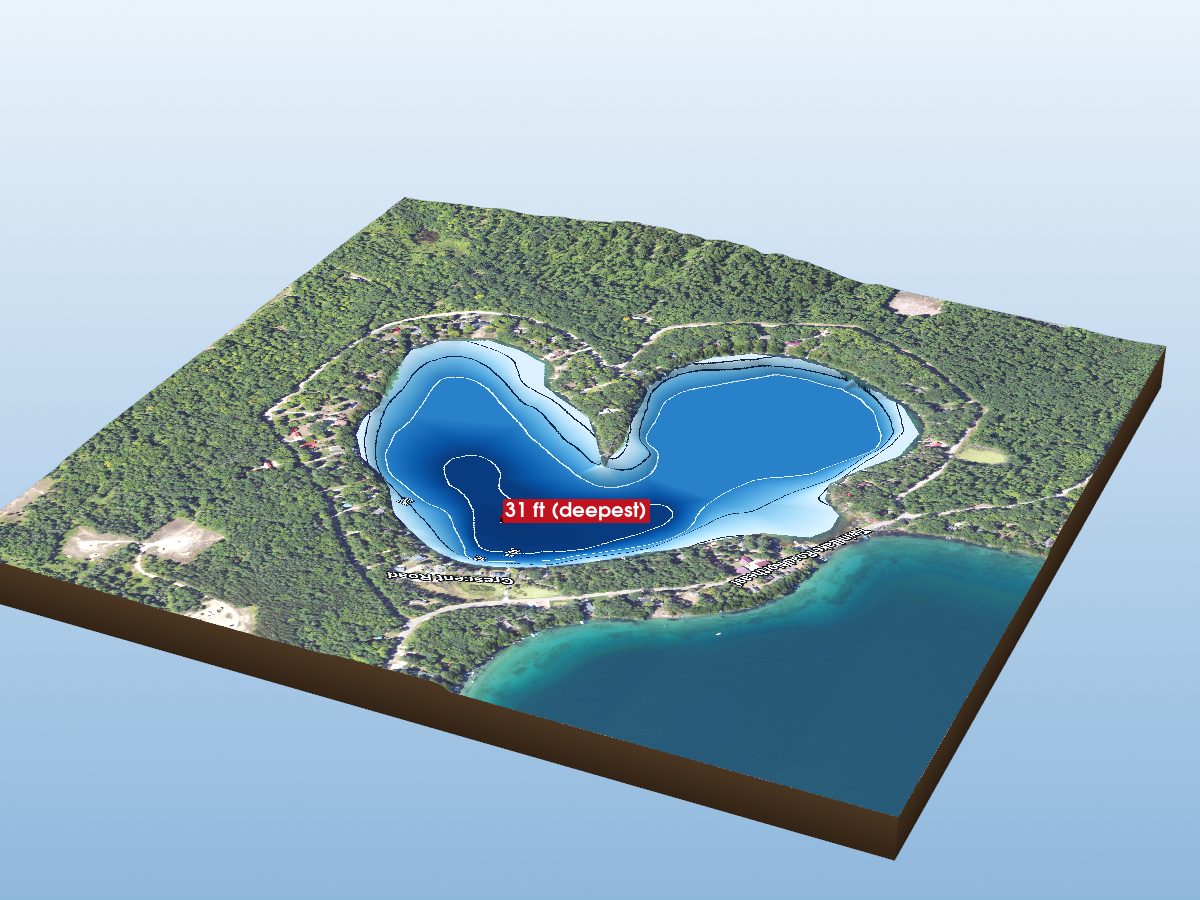 Depth map of Little Twin Lake