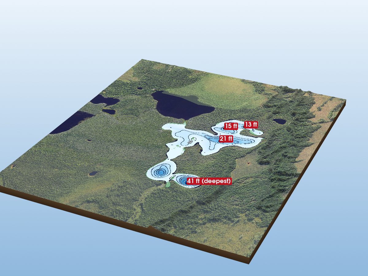 Depth map of Little Two Hearted Lake #3