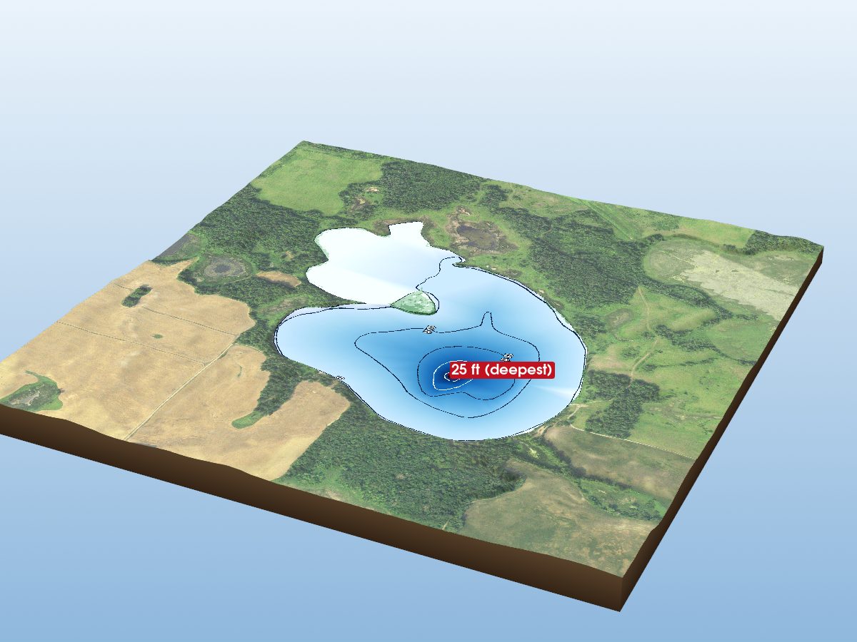 Depth map of Little Vanose Lake