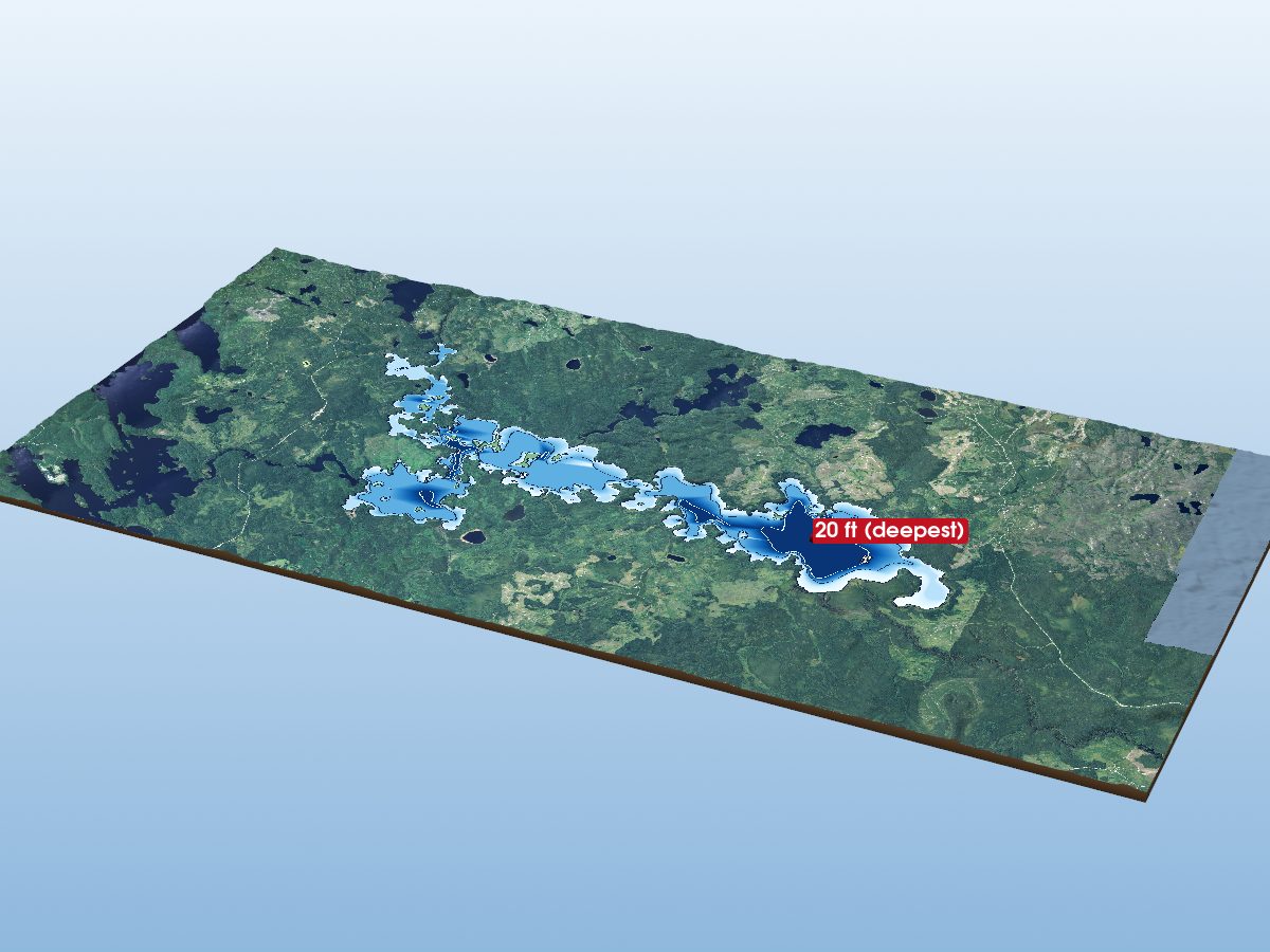 Depth map of Little Vermilion Lake