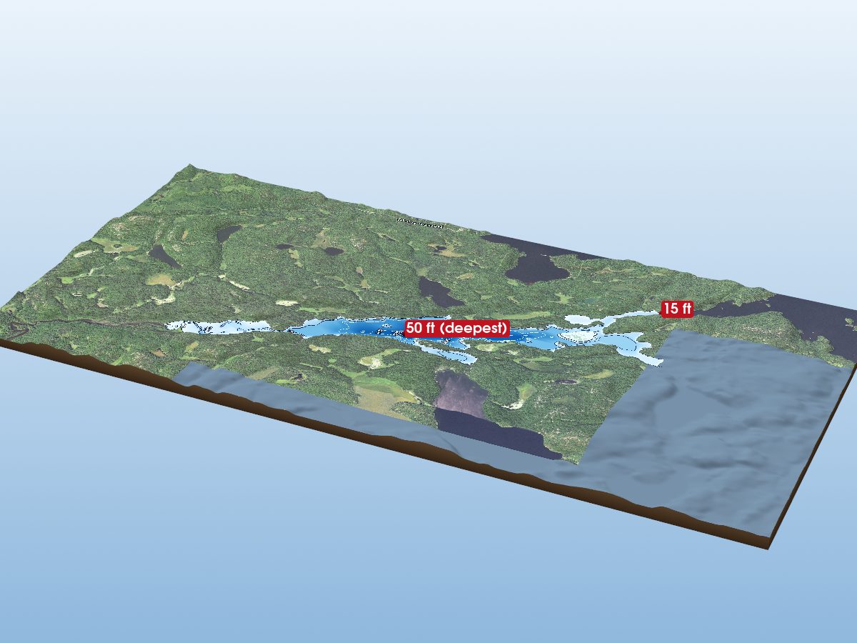 Depth map of Little Vermilion Lake