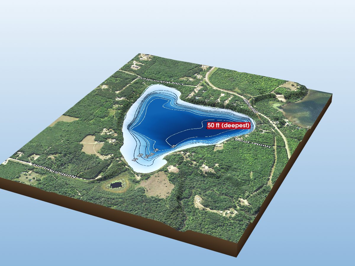 Depth map of Little Wabana Lake