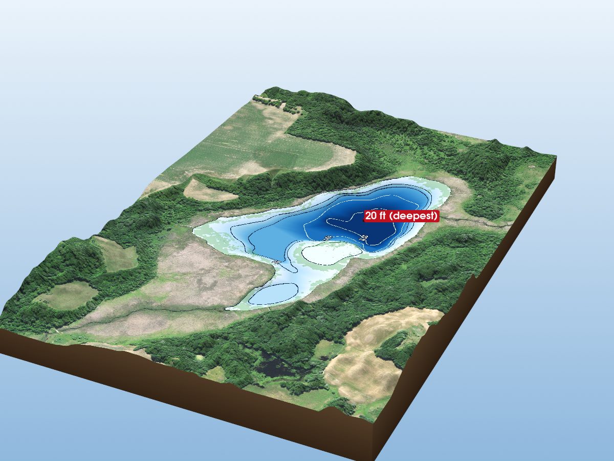 Depth map of Little Watab Lake