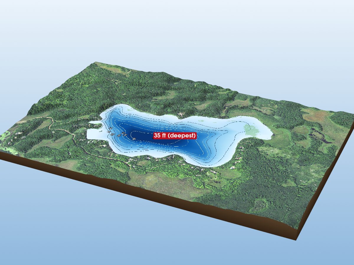 Depth map of Little Webb Lake