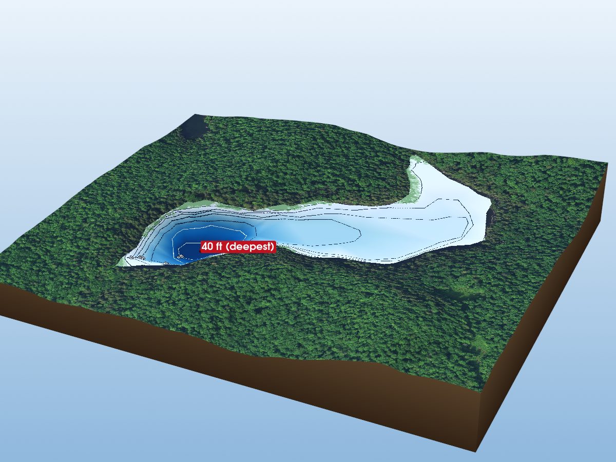 Depth map of Little Whetstone Lake