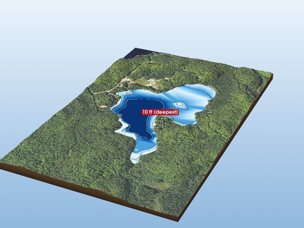 Depth map of Little White Goat Lake