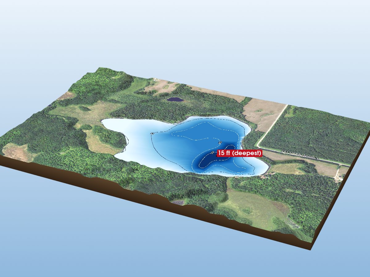 Depth map of Little Whitefish Lake