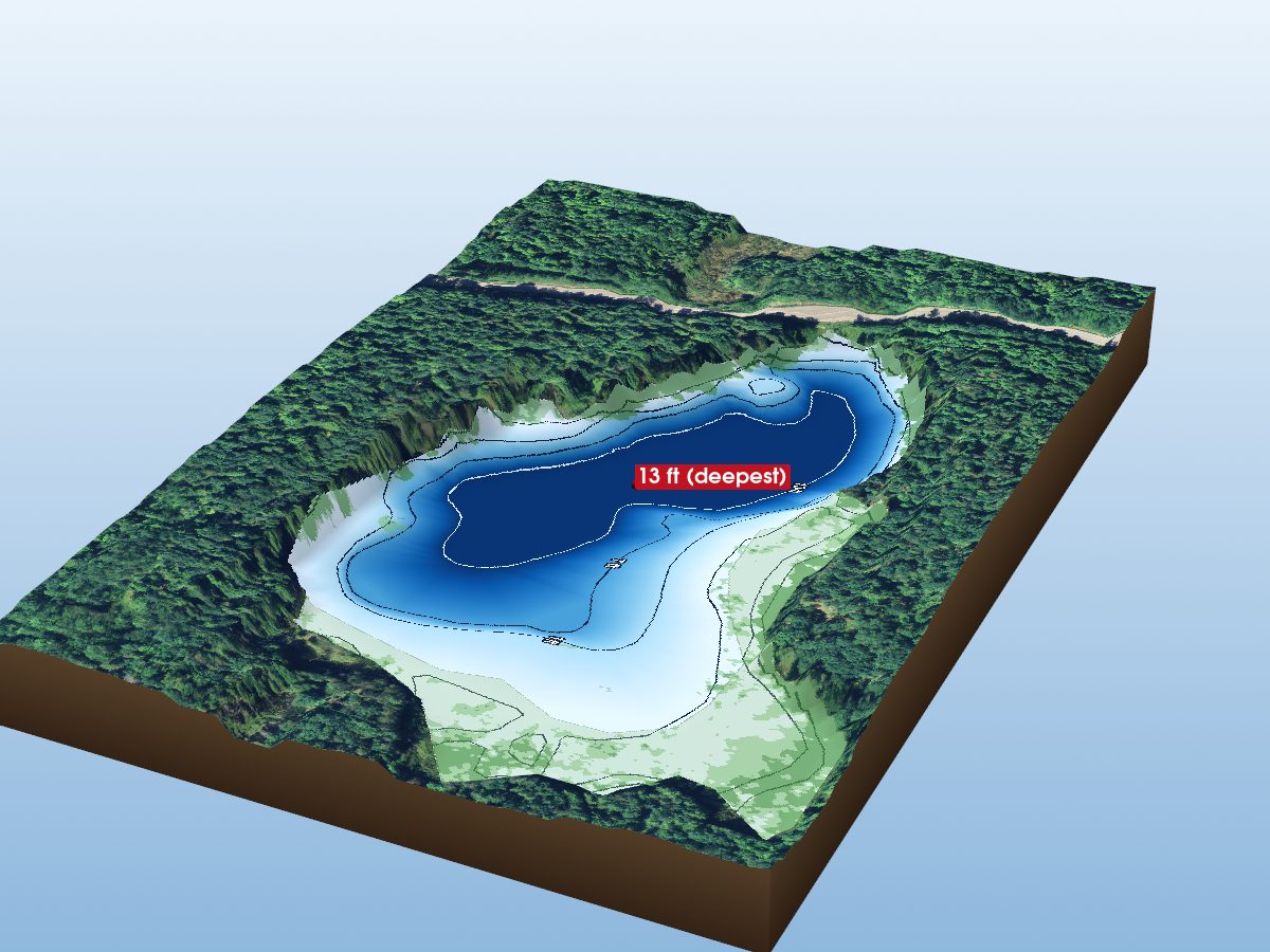 Depth map of Little Whitney Lake