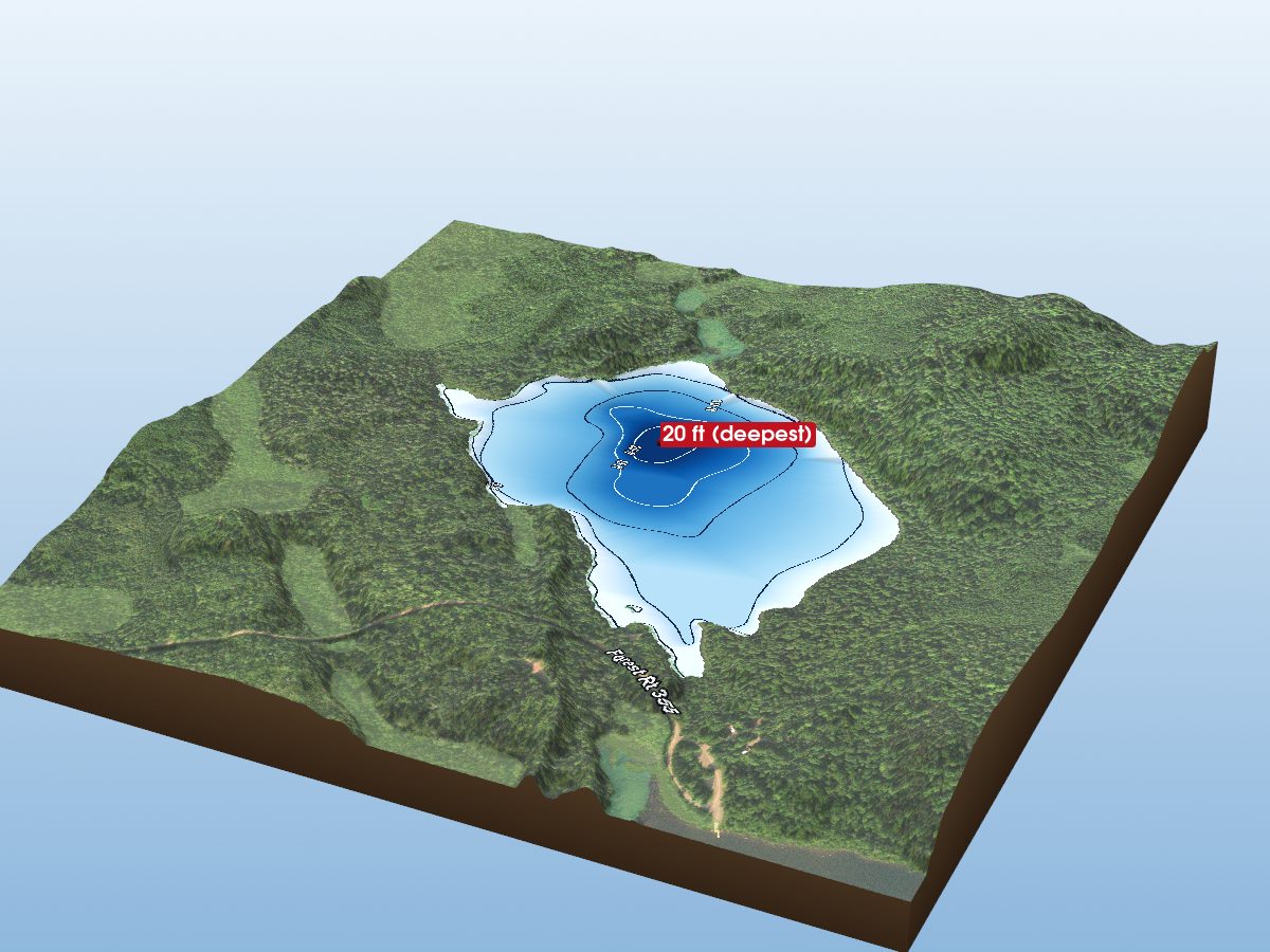 Depth map of Little Wilson Lake