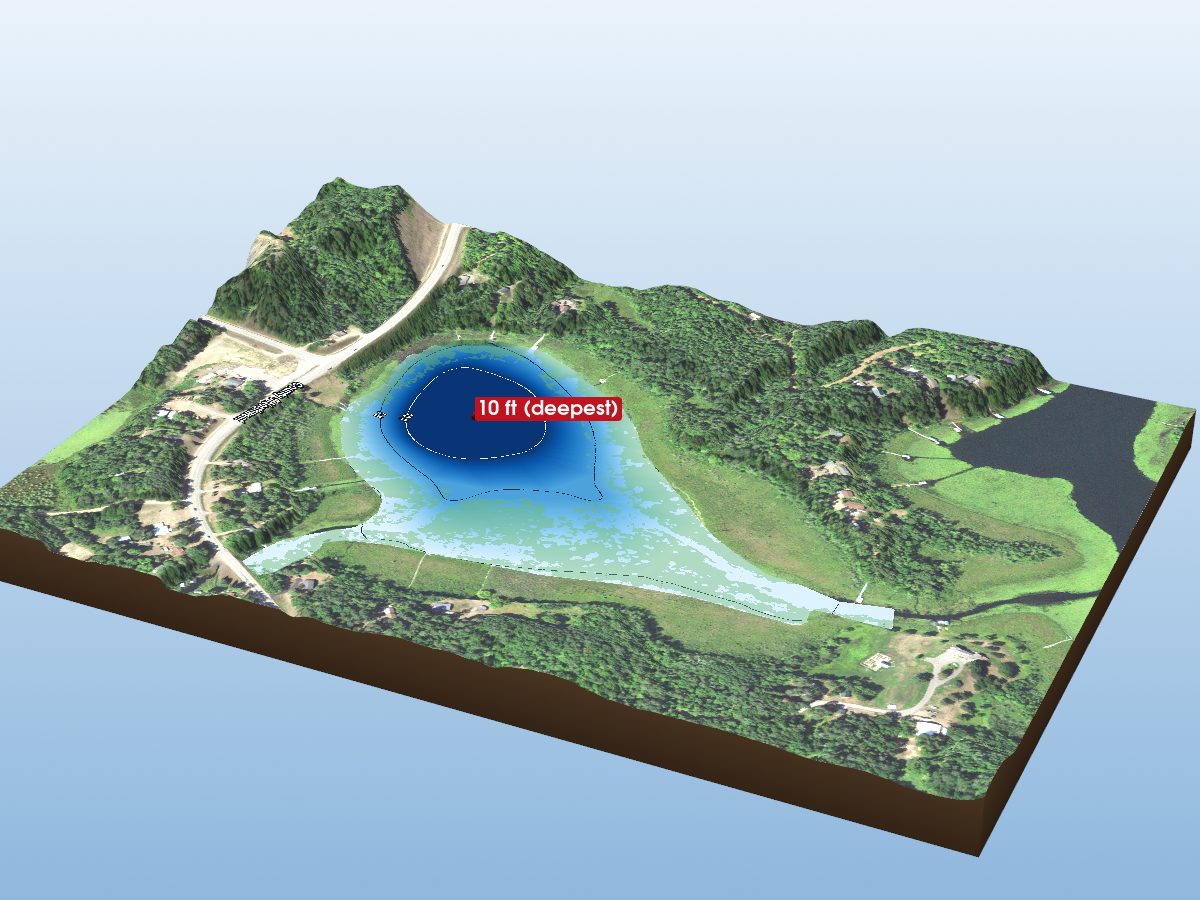 Depth map of Little Woman Lake