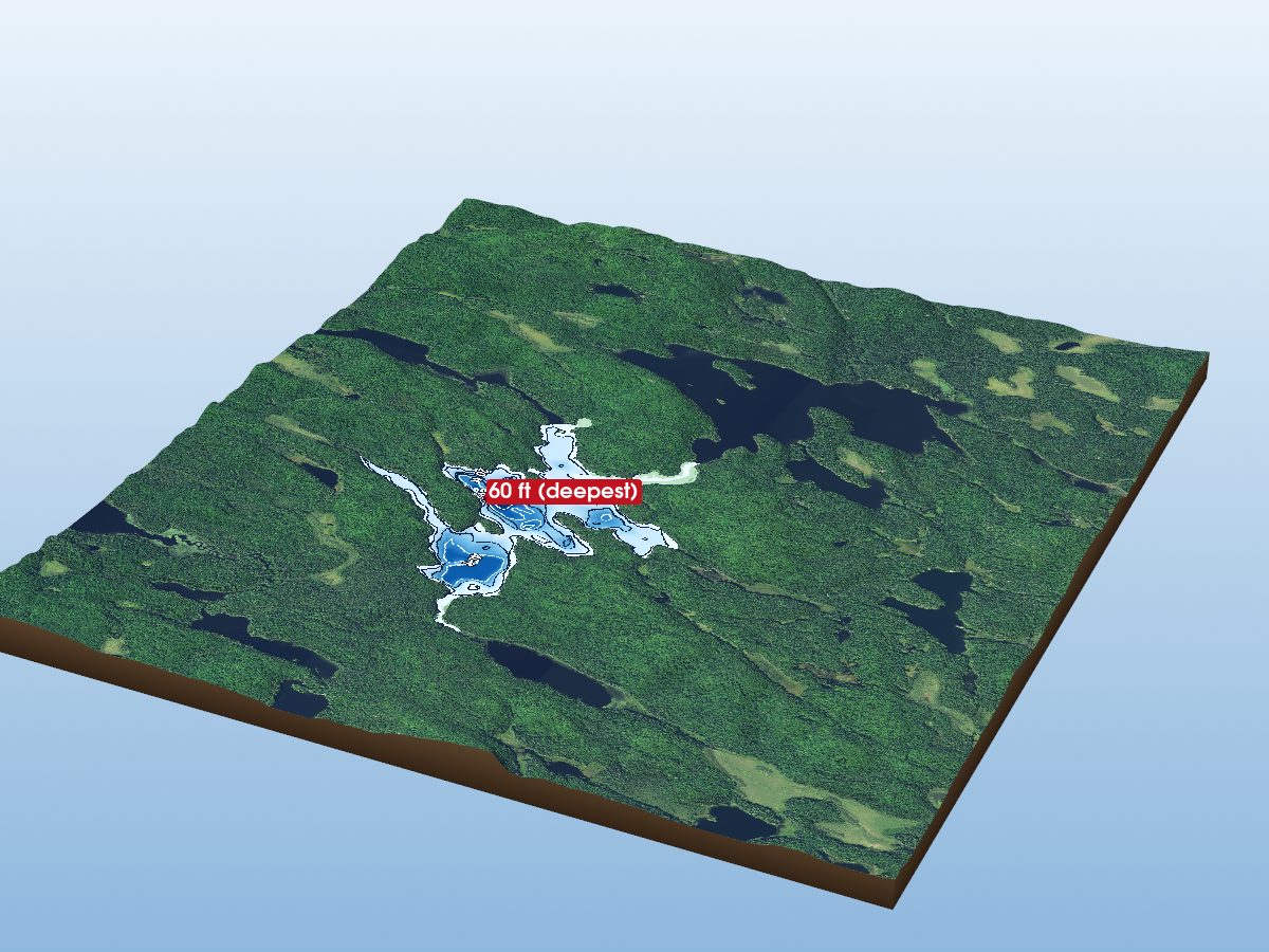 Depth map of Littledoe Lake